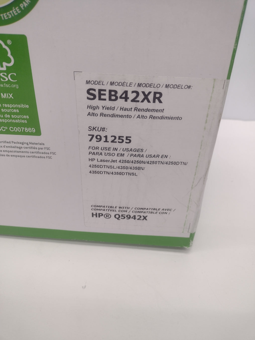 Staples Sustainable Earth SEB42XR Remanufactured Toner Cartridge for HP Q5942X
