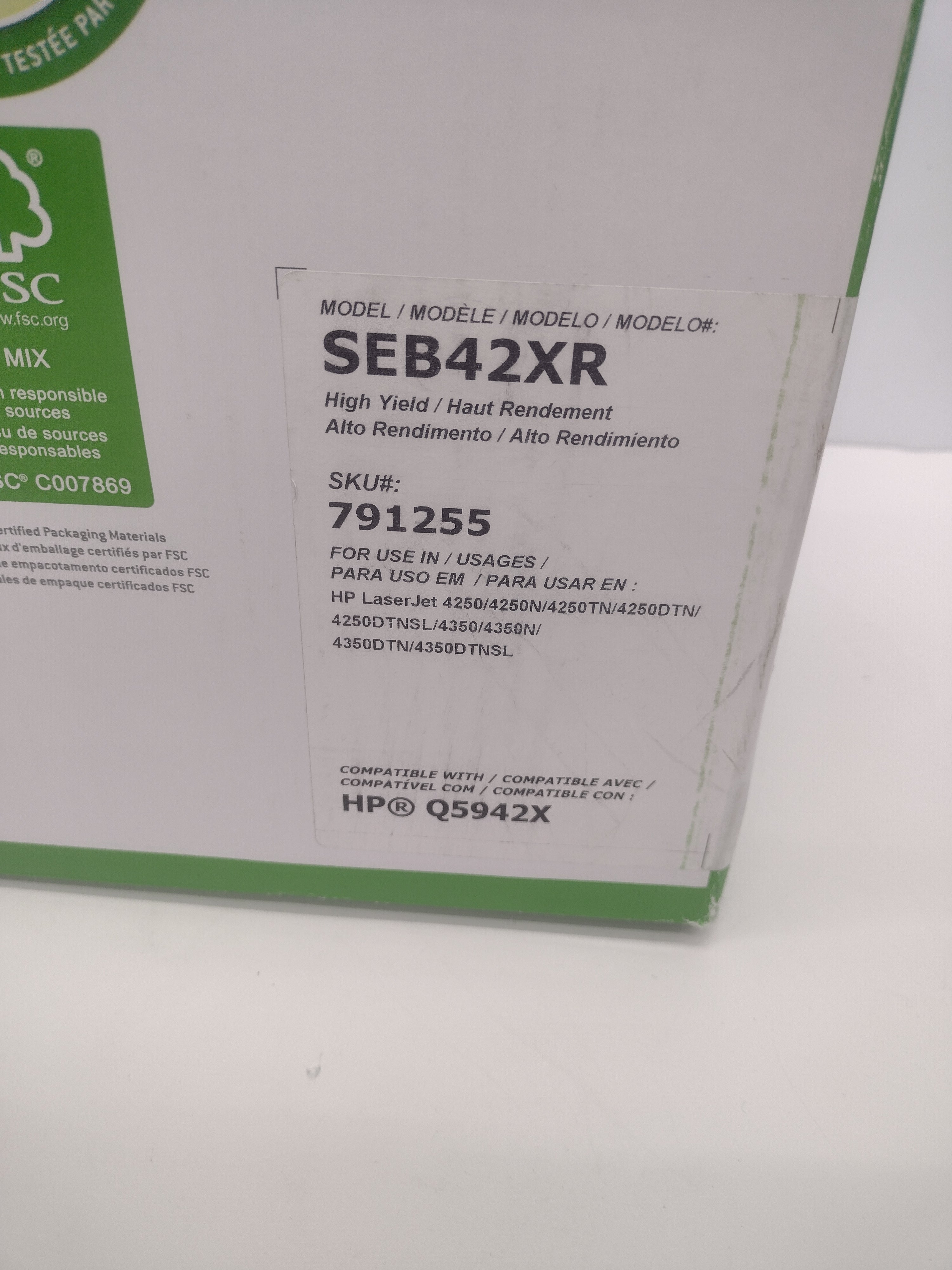 Staples Sustainable Earth SEB42XR Remanufactured Toner Cartridge for HP Q5942X