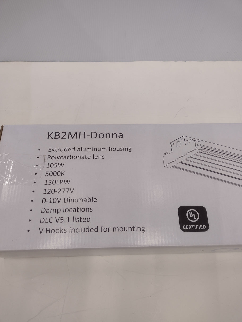 Ion Lighting Distribution 2 ft. LED Linear High Bay (KB2MH-Donna) 105W 5000K-NEW