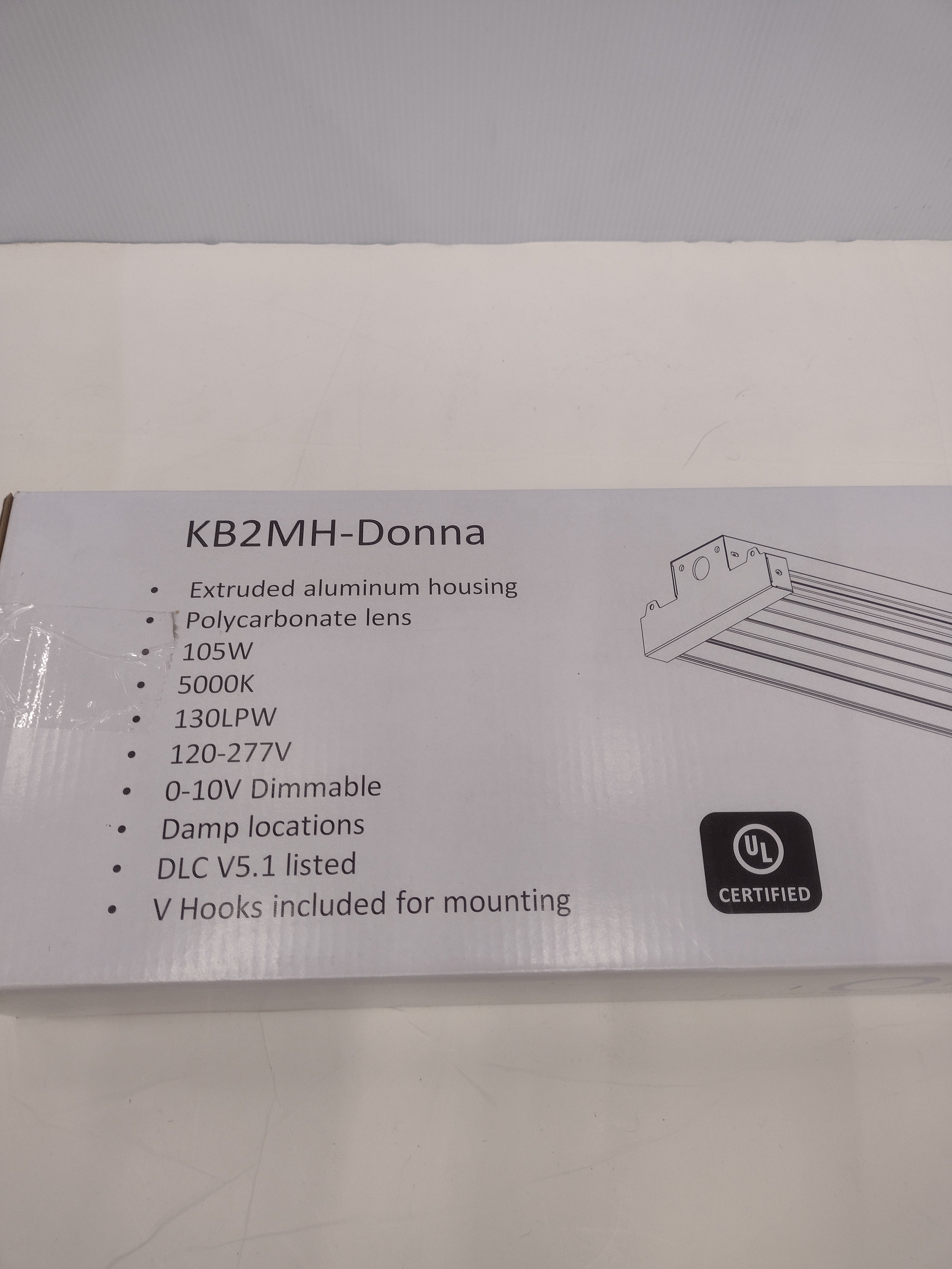 Ion Lighting Distribution 2 ft. LED Linear High Bay (KB2MH-Donna) 105W 5000K-NEW