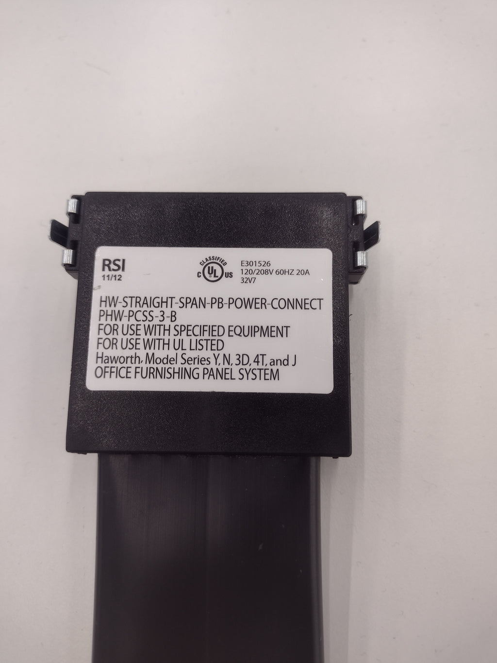 RSI PHW-PCSS-3-B Flexible Electrical Jumper/Connector for Haworth Cubicle Panels