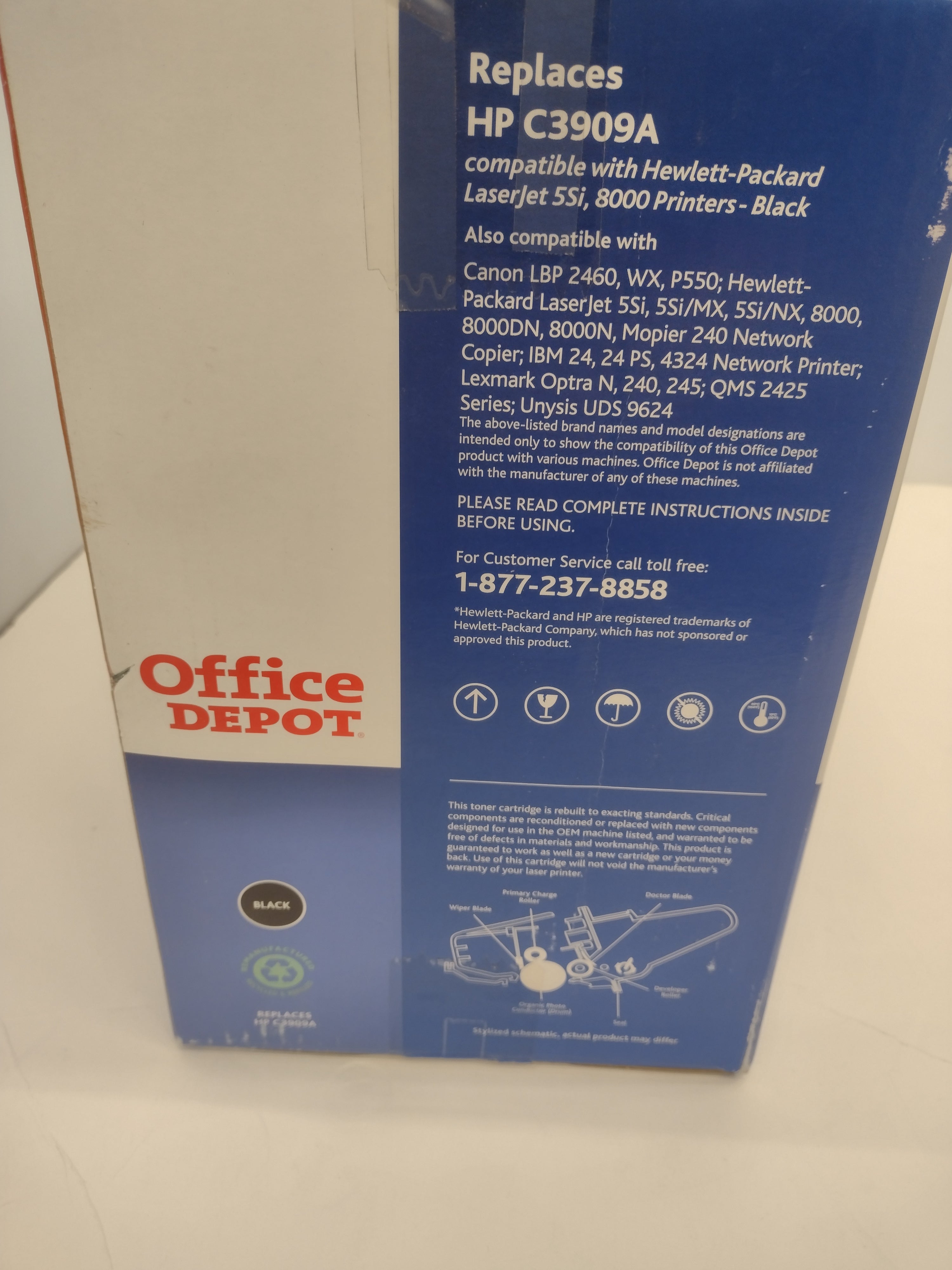 Office Depot remanufactured Toner Cartridge for HP 09A OD098 (C3909A) 5Si, 8000 Printers