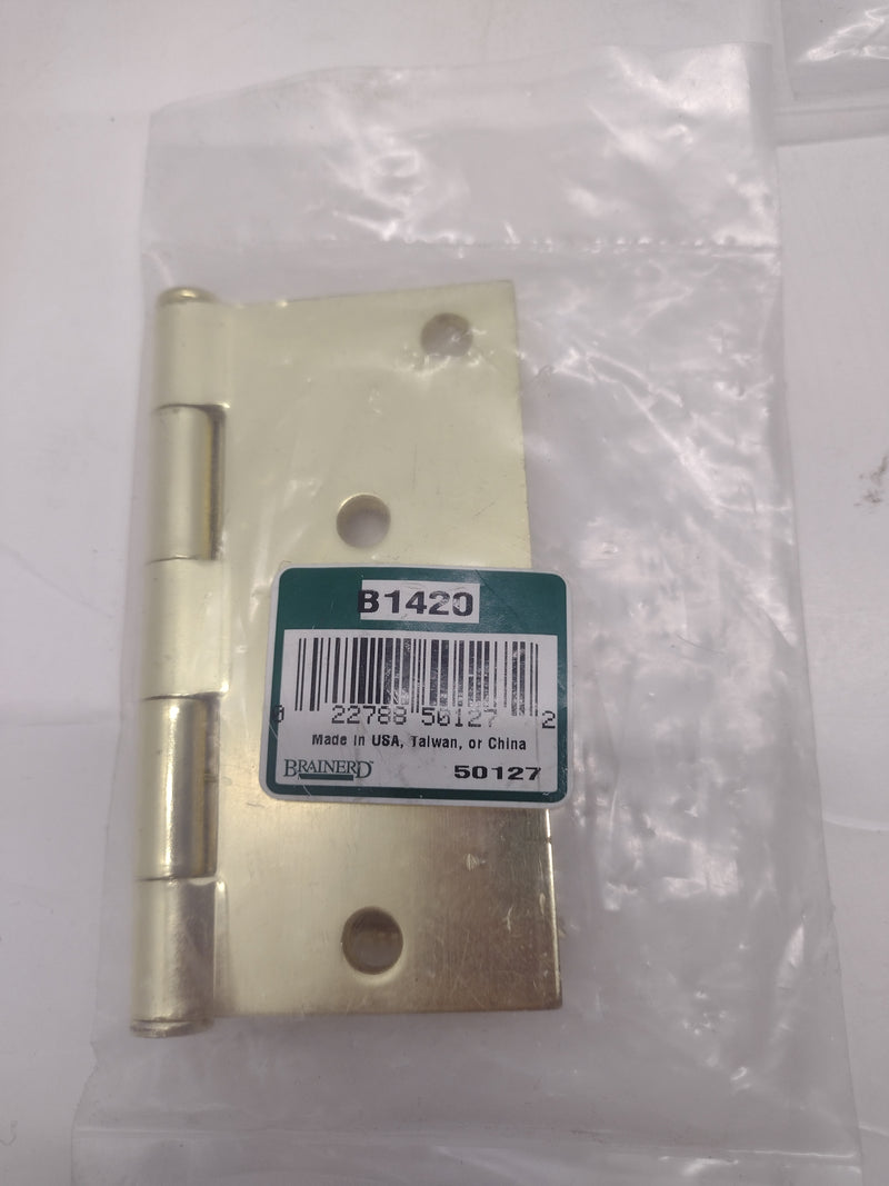 LOT OF 6 assorted Brainerd Brass Door Hinges (3.5" x 3.5" and 4.0" x 4.0") - NEW
