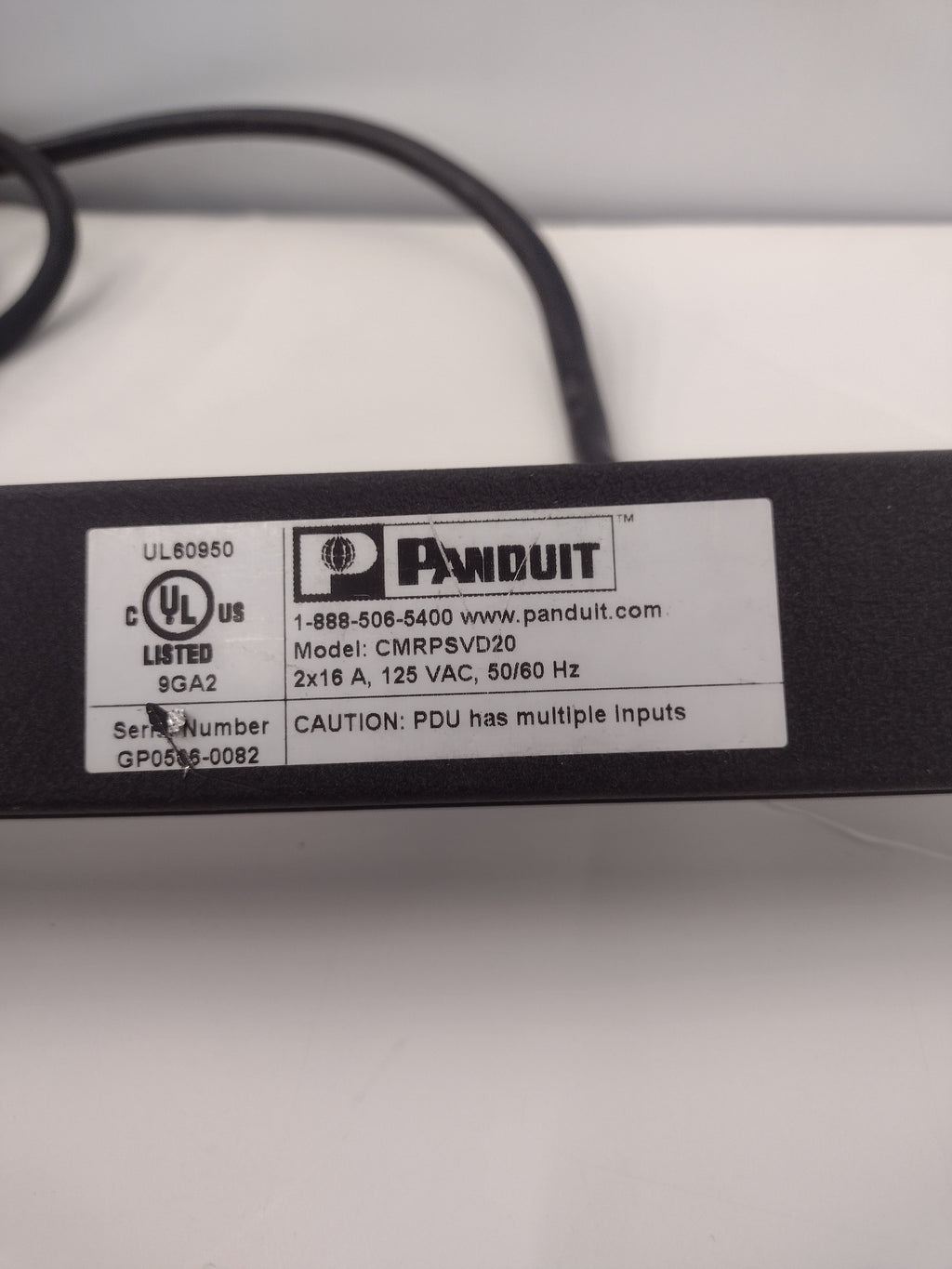 Panduit CMRPSVD20 20A 120V Dual-Circuit Vertical 66" Power Strip