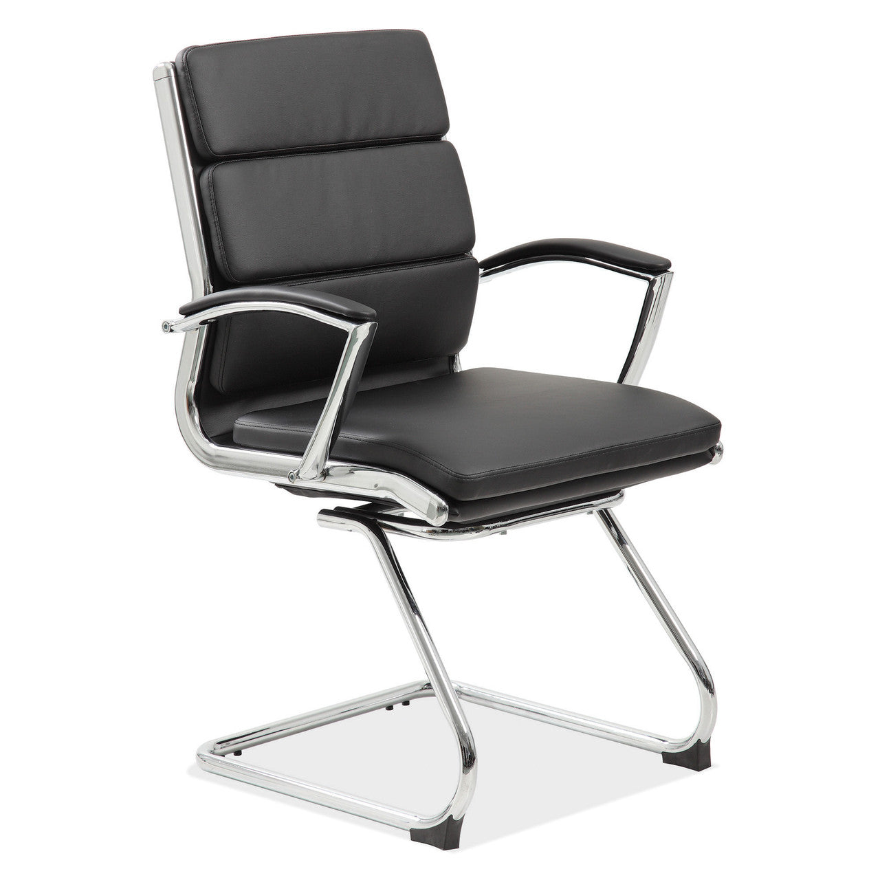 Office Source Merak Collection Executive Guest Sled Base with Chrome Frame