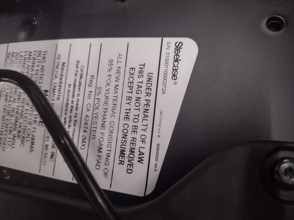 Pre-Owned Steelcase Think 465 Series Mesh-Back (465A300) Office Work Chair - Black