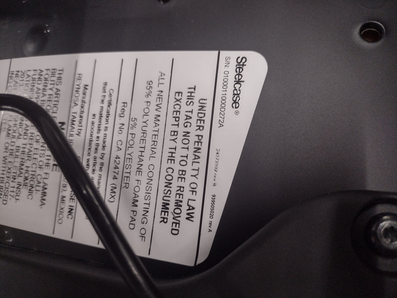 Pre-Owned Steelcase Think 465 Series Mesh-Back (465A300) Office Work Chair - Black