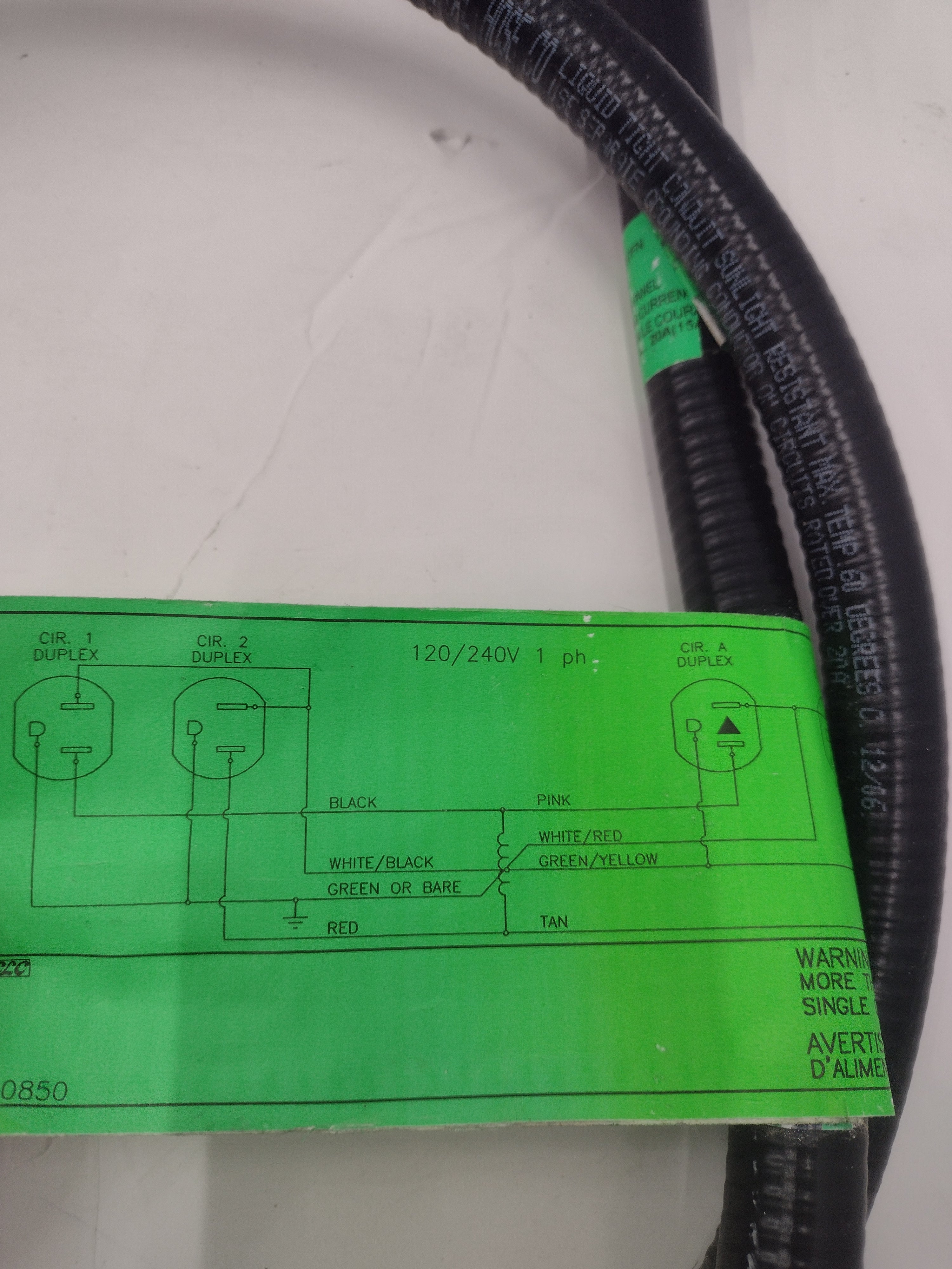 Evolve 72" AVE8FR1 Power Base Entry/Feed/Whip for Evolve Furniture Systems