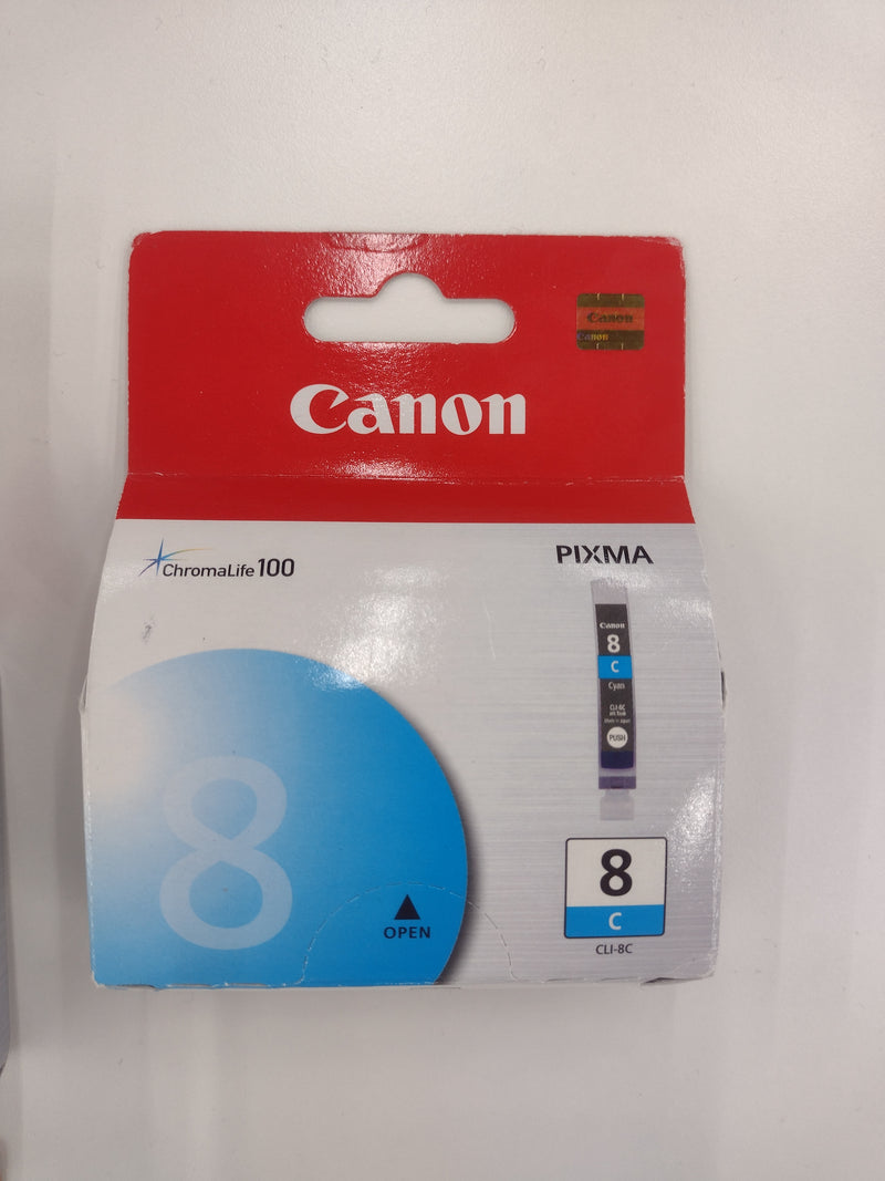 NEW Set of 3 Canon 8 Pixma Black (CLI-8BK) and Cyan (CLI-8C) Ink Cartridges