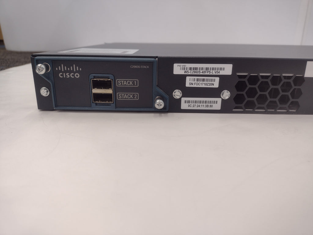 Cisco Catalyst 2960S WS-C2960S-48FPS-L V04 48 Port PoE+ Gigabit Network Switch