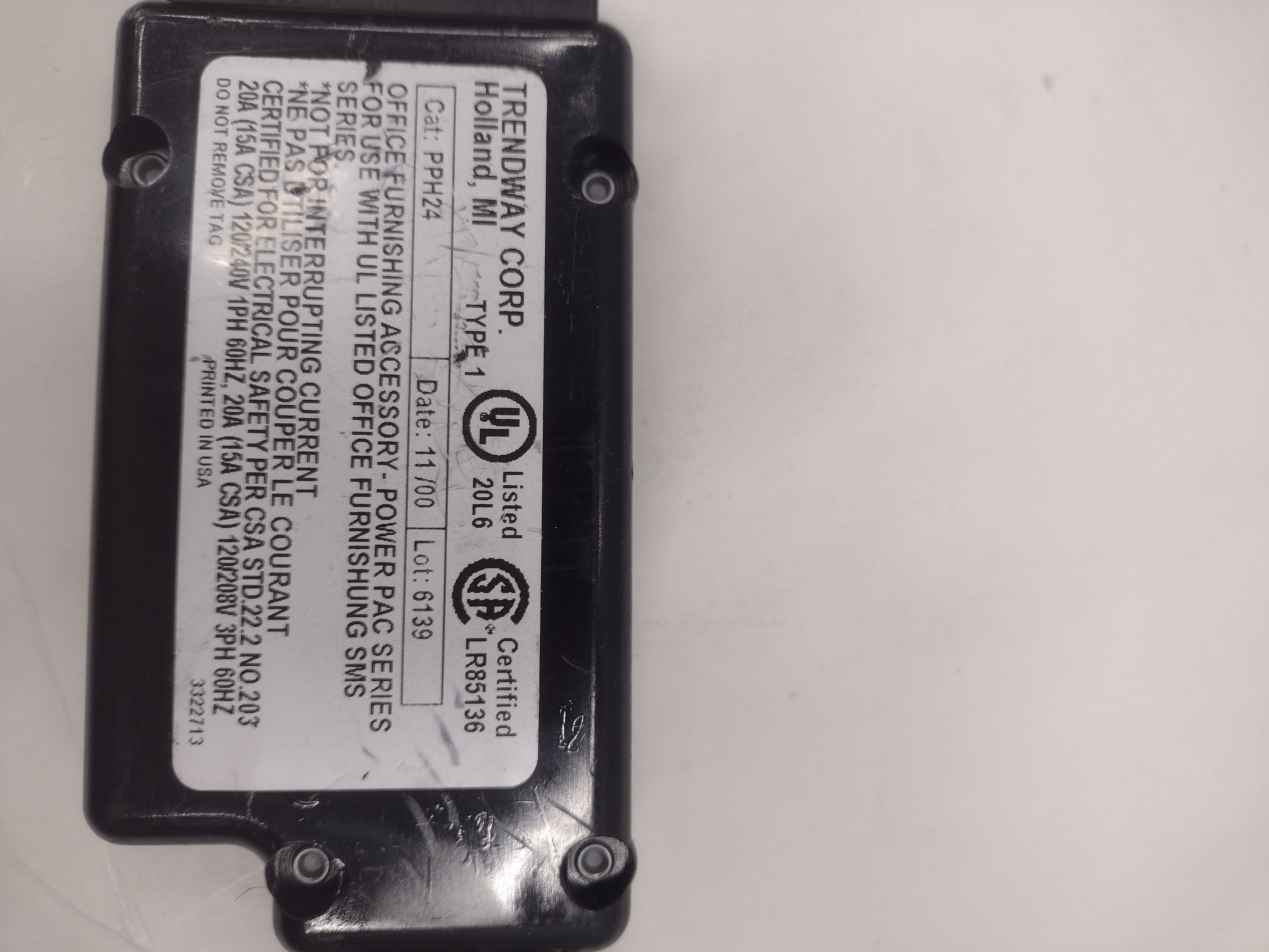 Trendway PPH24 Power Pac Connector/Extension Harness for SMS Series Cubicles