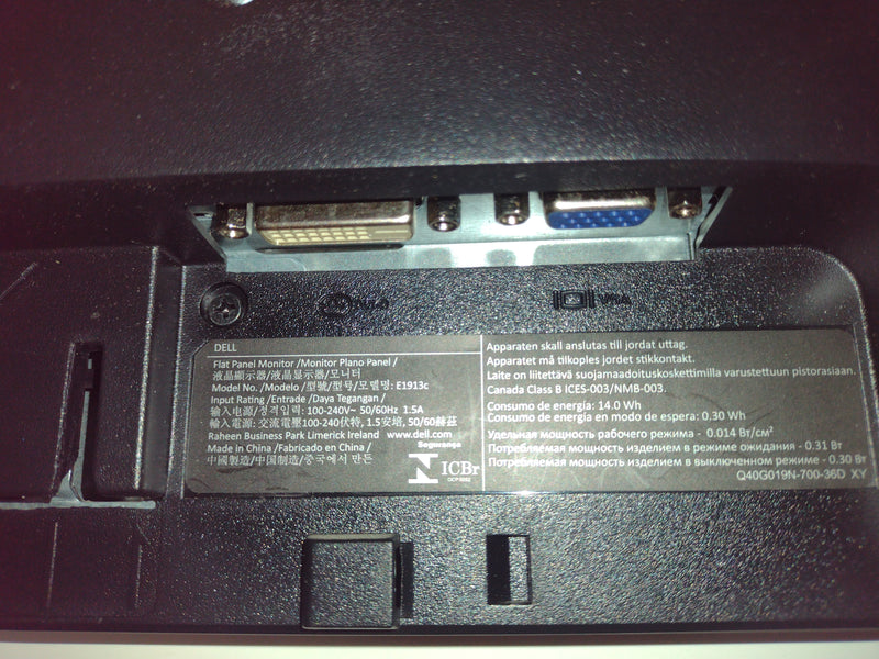 DELL E1913c 19" 1440 x 900 16:10 LCD Monitor (no stand)