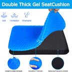 Honeycomb Design Gel Seat Cushion for Office Chair- 16.5"W x 14.5"L x 1.6"H