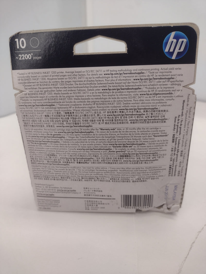 NEW - HP 10 C4844A Black Ink Cartridge 2,200 Page Yield