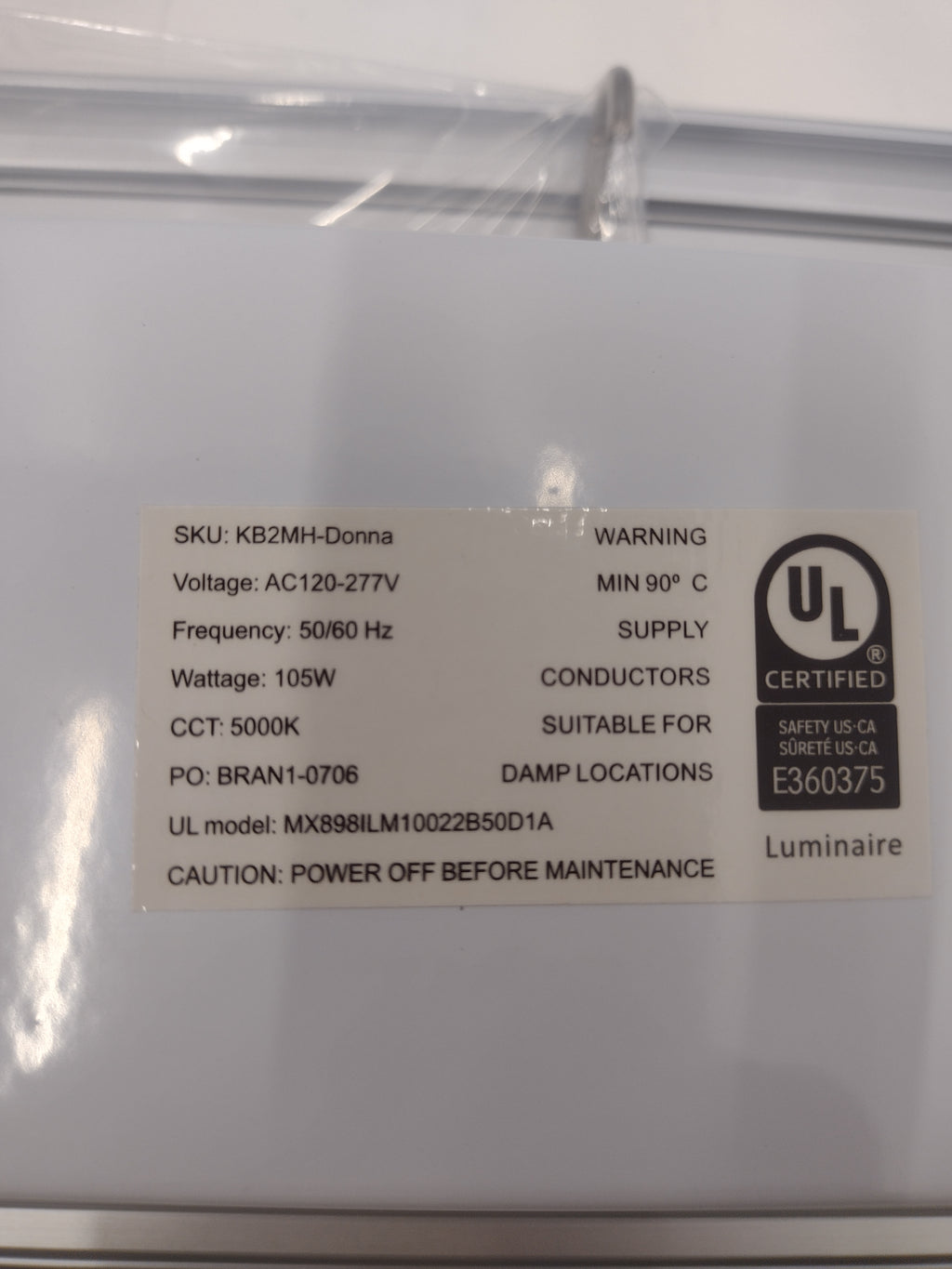 Ion Lighting Distribution 2 ft. LED Linear High Bay (KB2MH-Donna) 105W 5000K-NEW