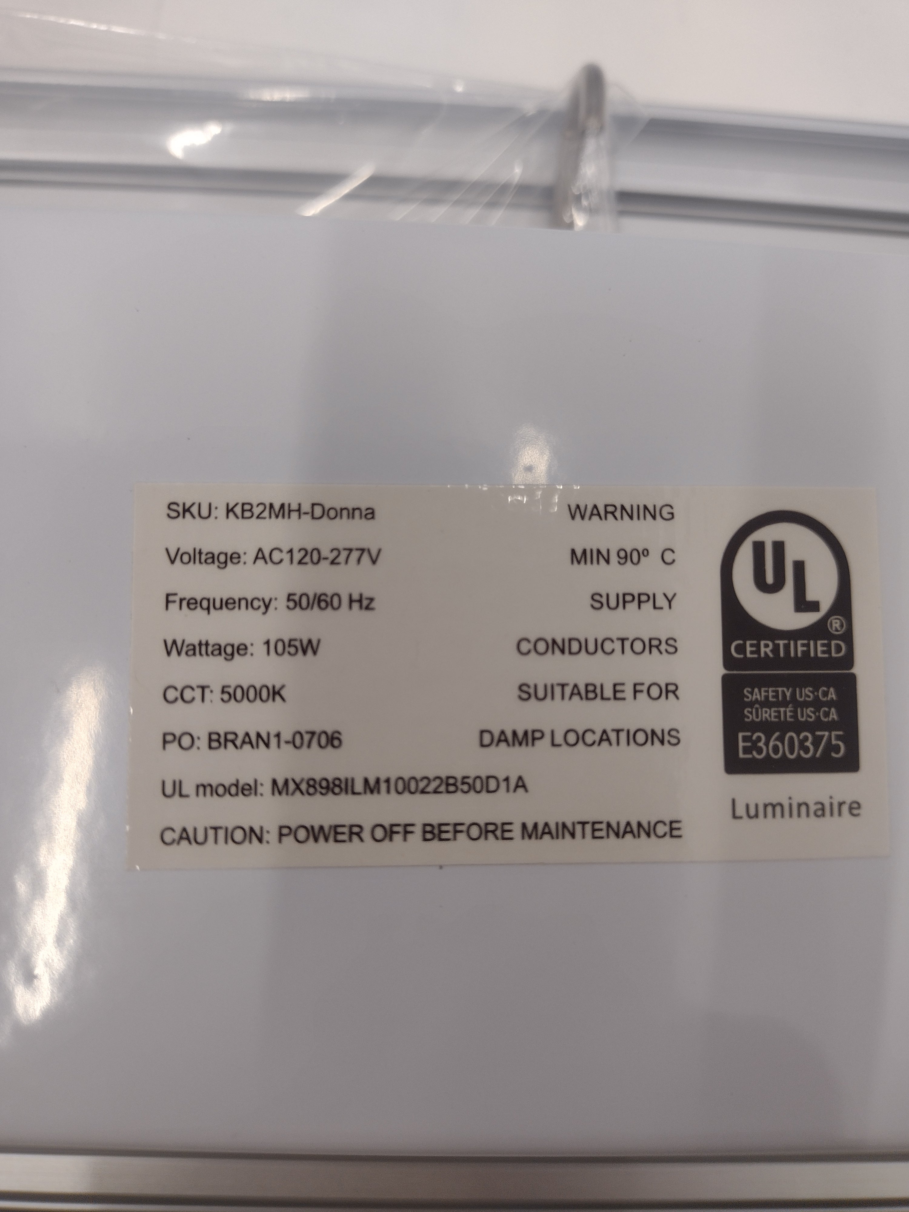 Ion Lighting Distribution 2 ft. LED Linear High Bay (KB2MH-Donna) 105W 5000K-NEW