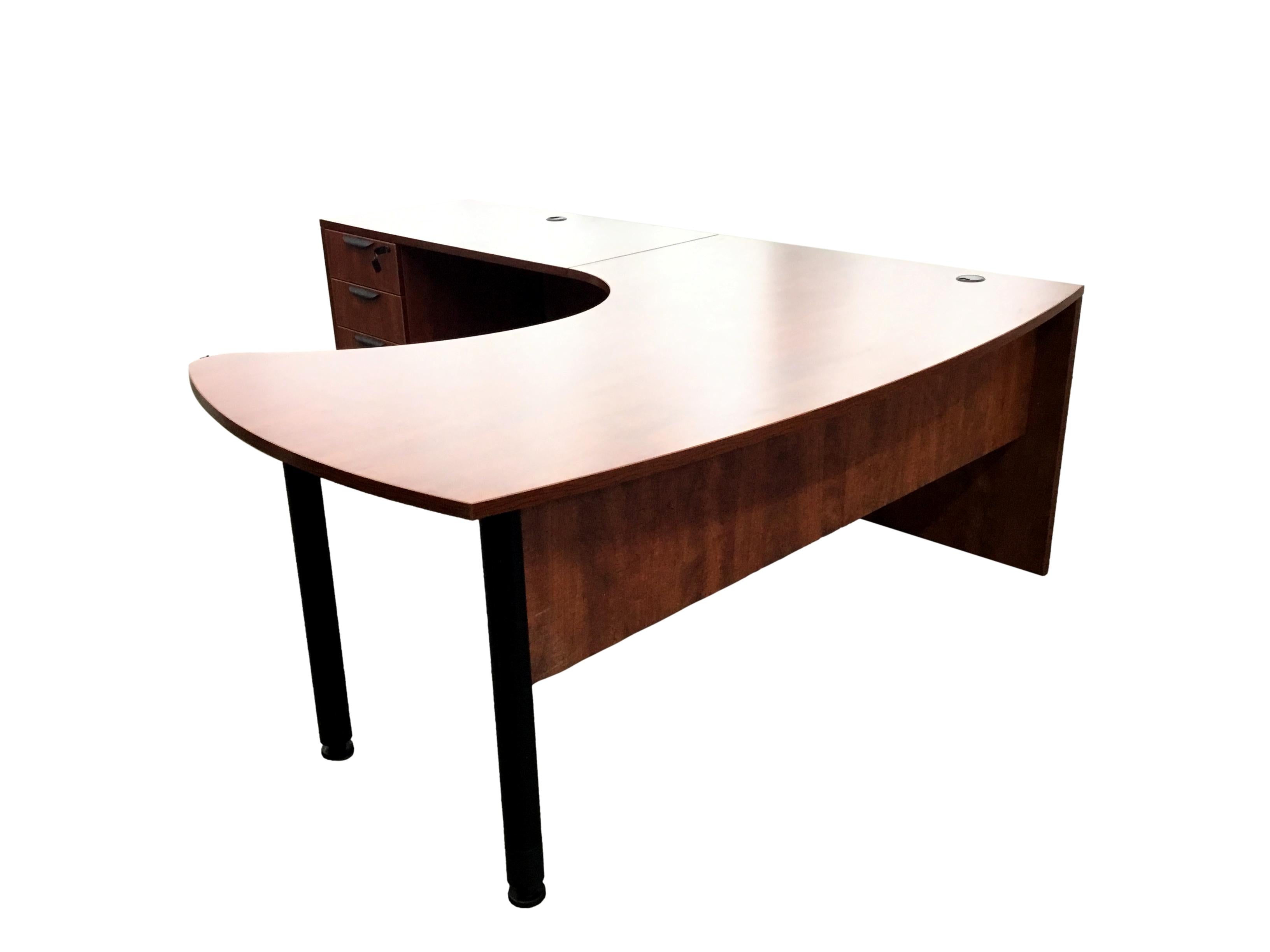 Office Source Arc Desk, L-Shape with Drawers