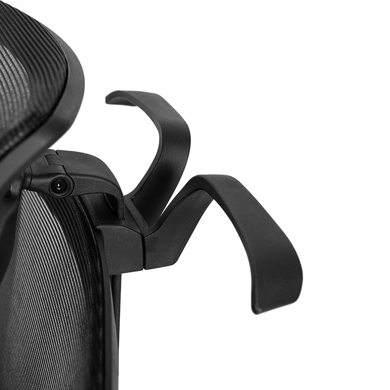 Ergonomic Mesh Office Chair with Synchro-Tilt, Pivot Adjustable Headrest, Lumbar Support, Coat Hanger and Adjustable Arms in Black