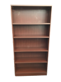 Candex 5-Shelf Mahogany Laminate Bookcase