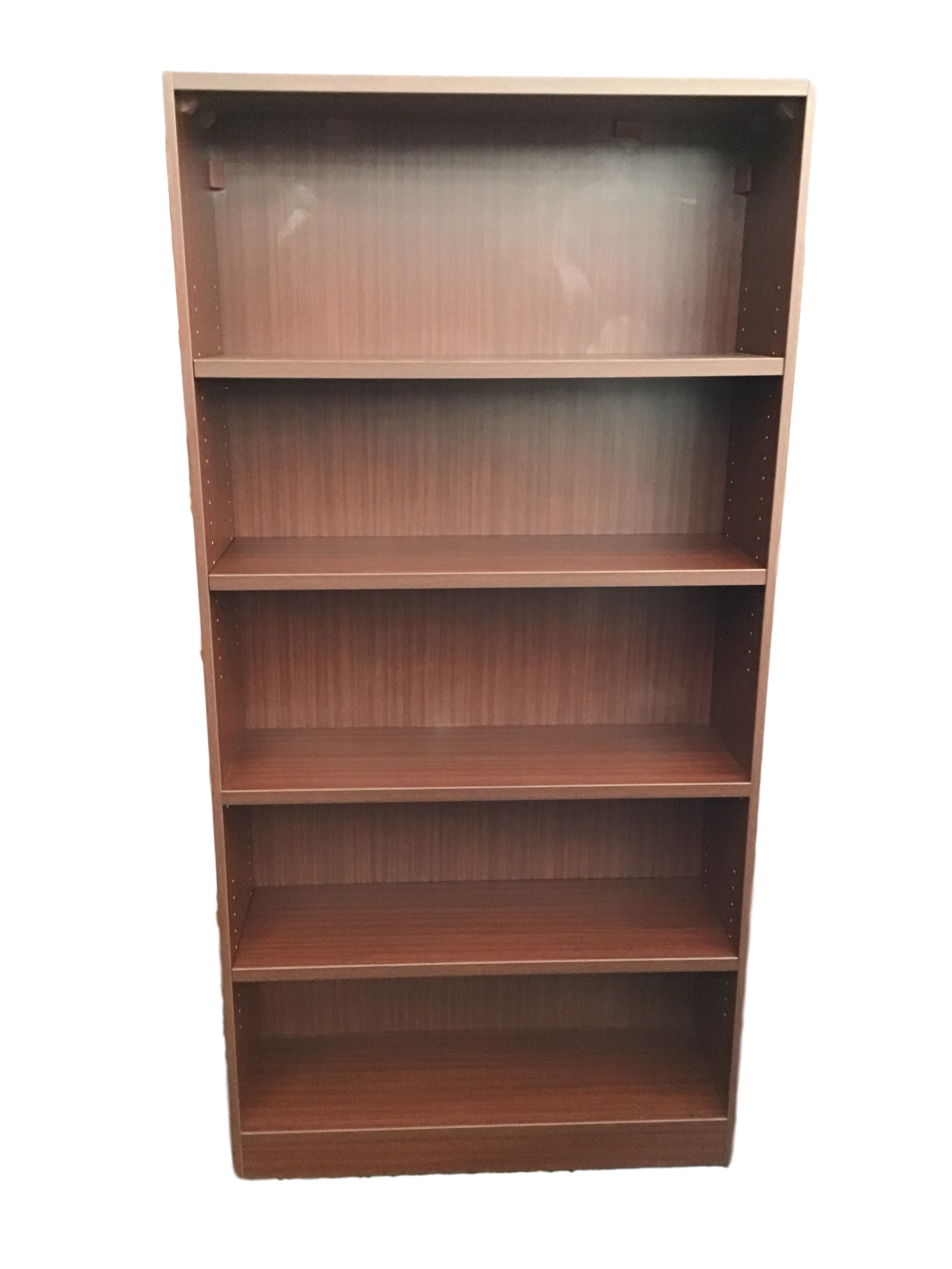 Candex 5-Shelf Mahogany Laminate Bookcase