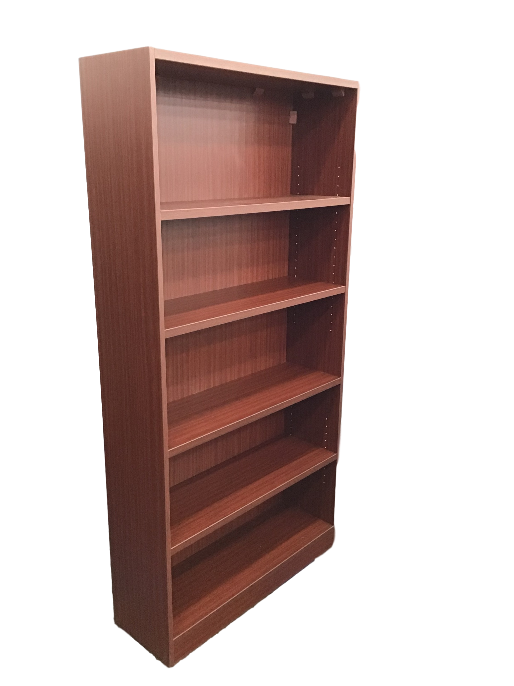 Candex 5-Shelf Mahogany Laminate Bookcase