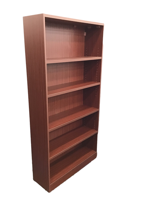 Candex 5-Shelf Mahogany Laminate Bookcase