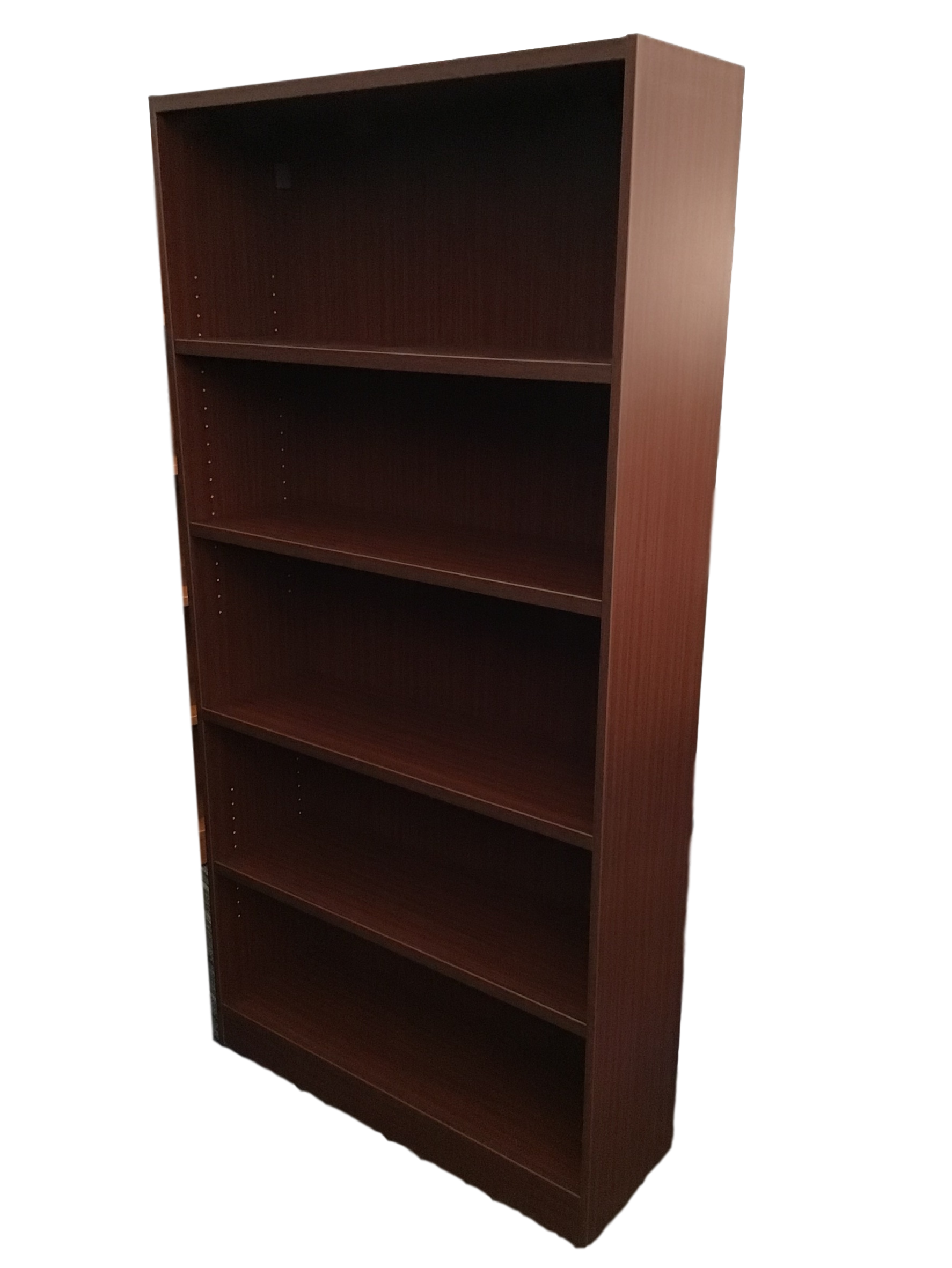 Candex 5-Shelf Mahogany Laminate Bookcase