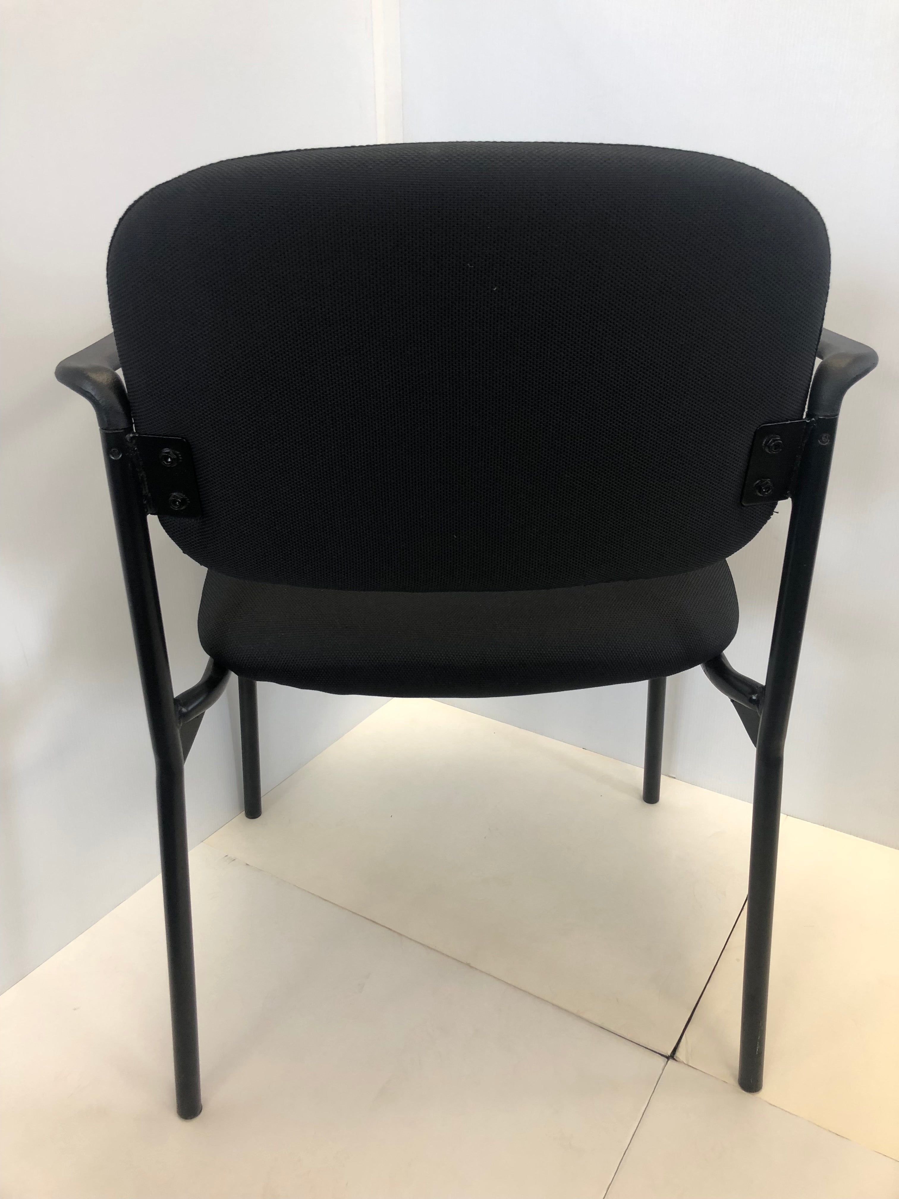 Black Fabric Stackable Steel Side Chair with Arms, NEW - Value Office Furniture & Equipment