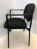 Black Fabric Stackable Steel Side Chair with Arms, NEW - Value Office Furniture & Equipment