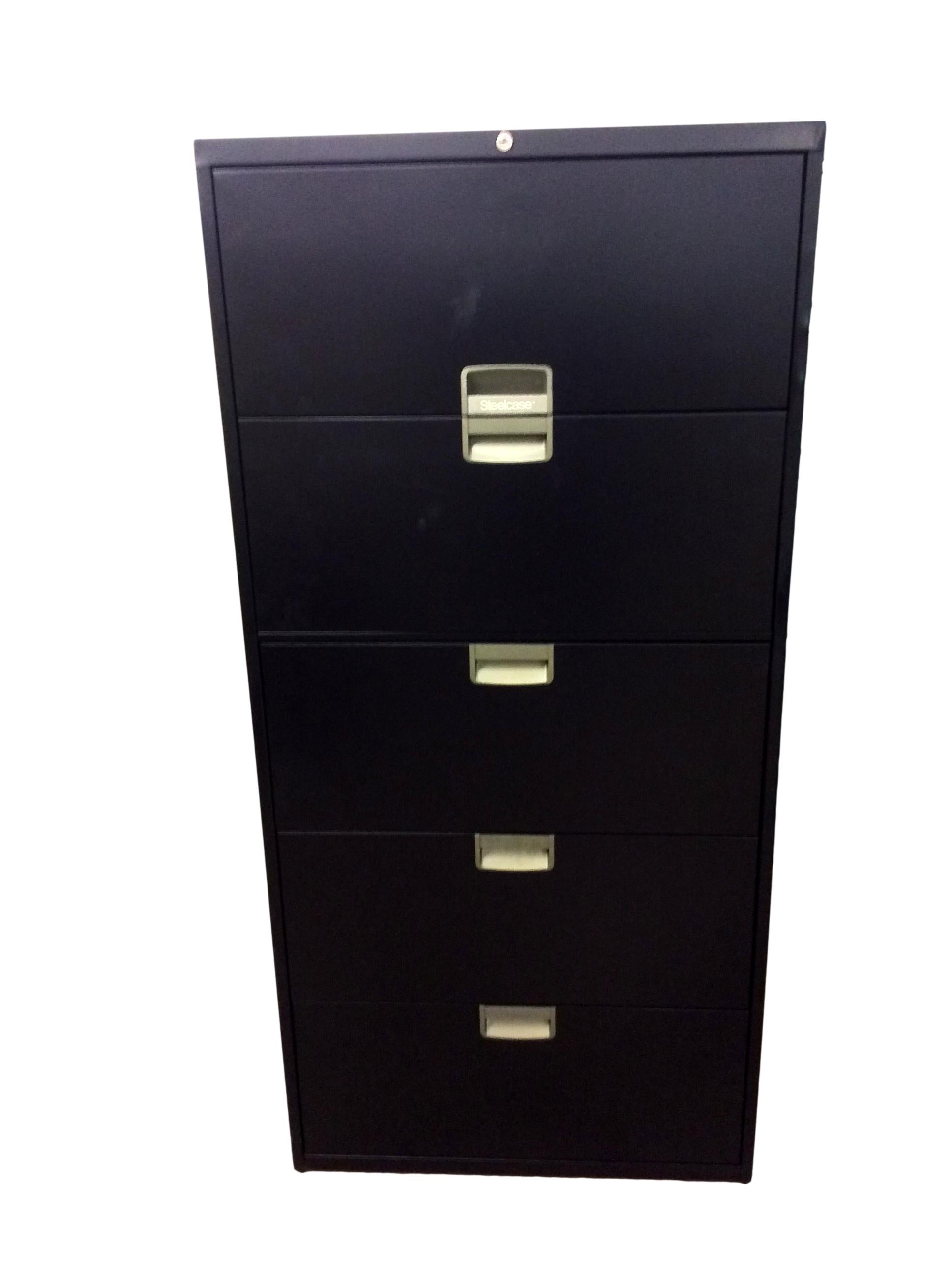 Steelcase 5 Drawer Lateral File - Black