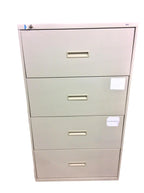 Pre-Owned HON, 4-Drawer, Lateral File Cabinet in Putty Finish  - 36"W x 19"D x 53 1/4"H