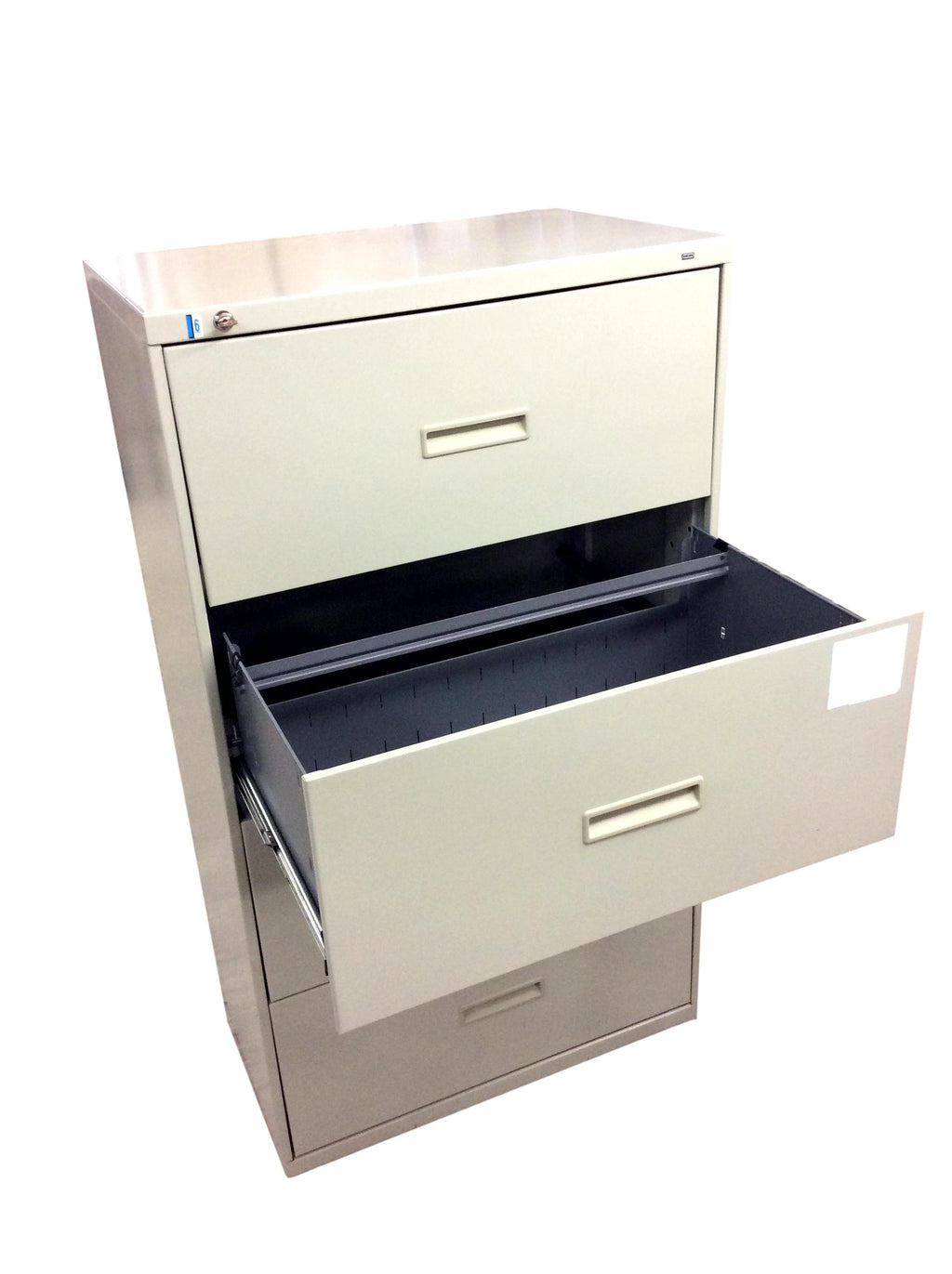 Pre-Owned HON, 4-Drawer, Lateral File Cabinet in Putty Finish  - 36"W x 19"D x 53 1/4"H