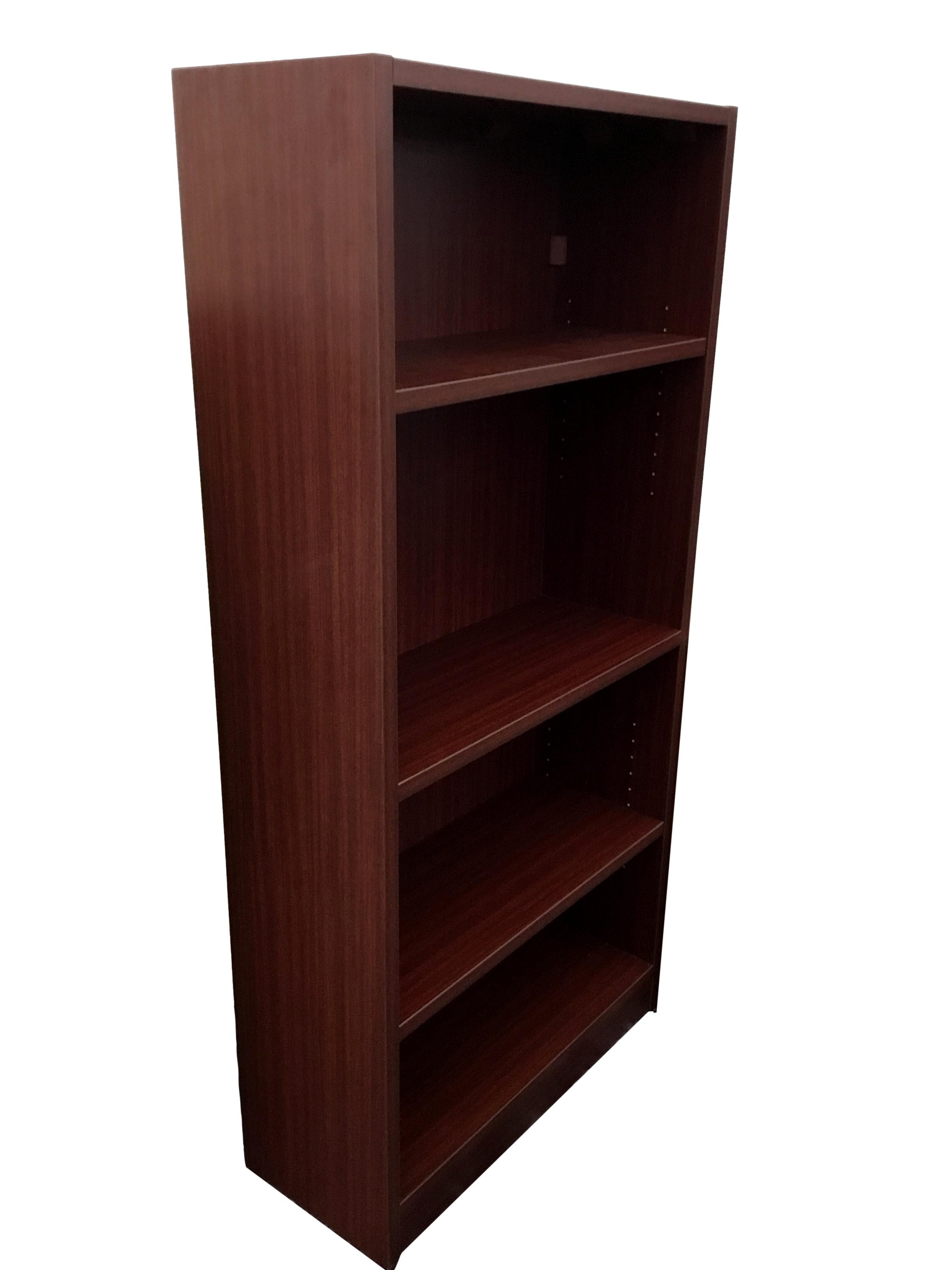 Candex - Mahogany 4 Adjustable Shelves Bookcase - 30"(W) x 61"(H) x 12"(D)