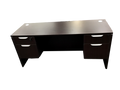 Office Source Espresso Straight Desk With Two Files