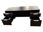 Office Source Espresso Straight Desk With Two Files