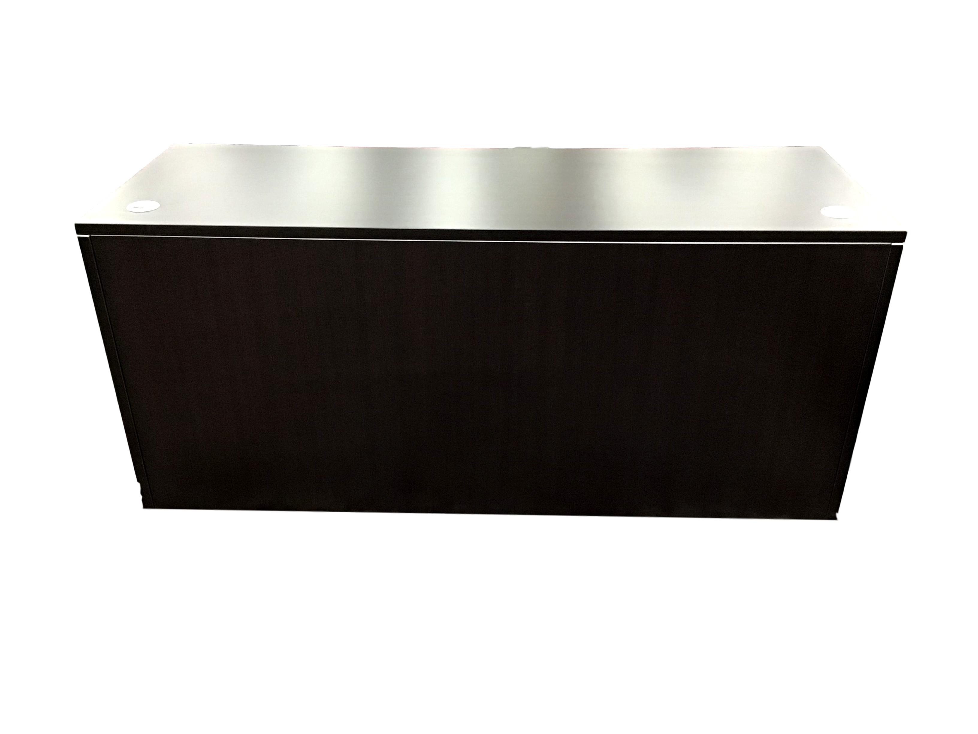 Office Source Espresso Straight Desk With Two Files