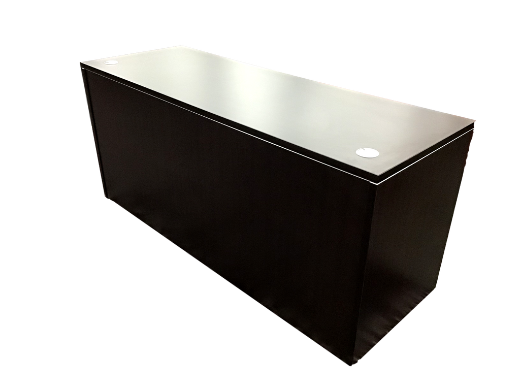 Office Source Espresso Straight Desk With Two Files