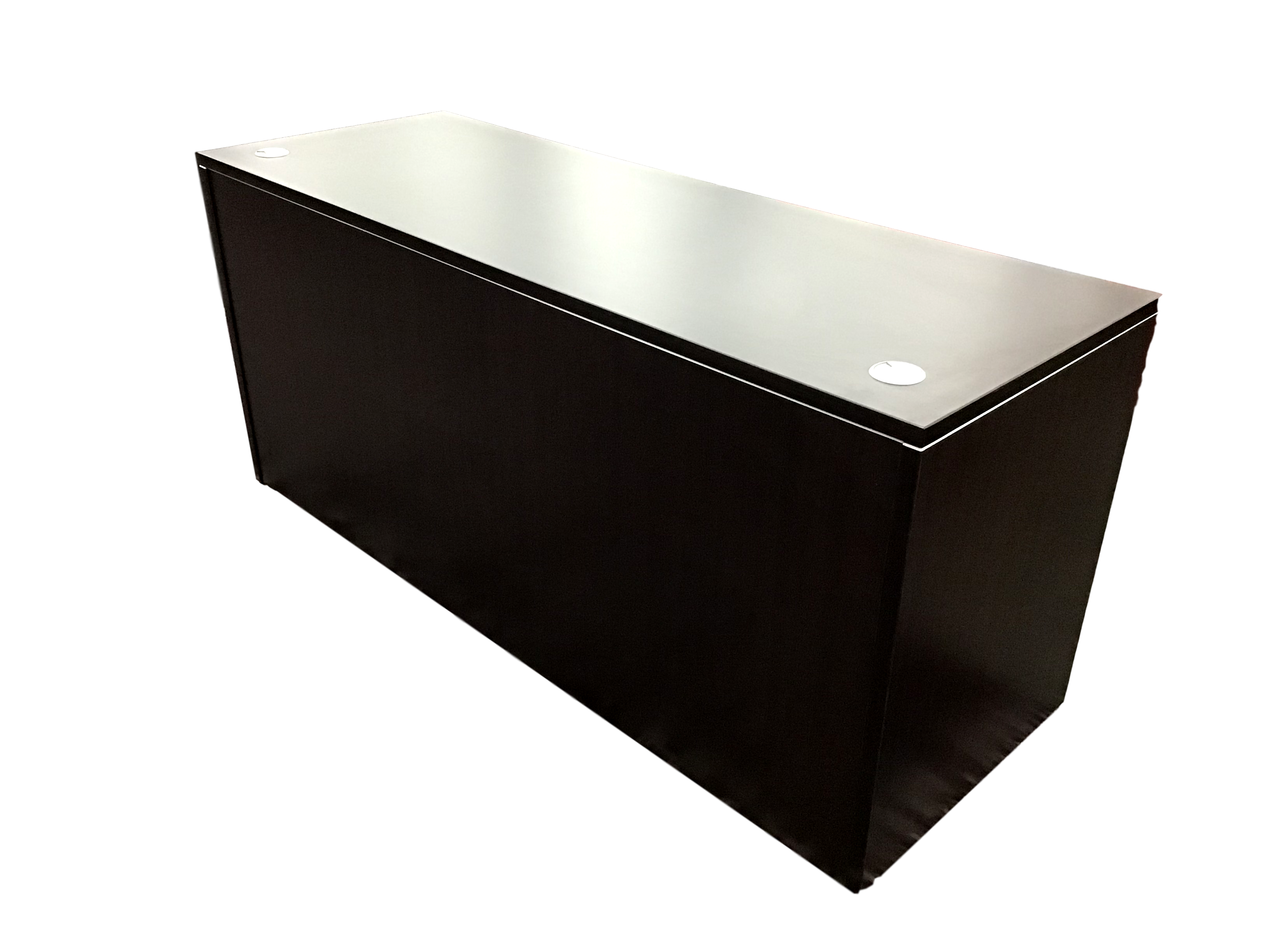 Office Source Espresso Straight Desk With Two Files
