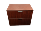 Office Source Mahogany Laminate 2 Drawer Lateral File - 22"D x 35 1/2"W x 29 1/2"H.