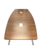 Beveled Edge Conference Table With White Metal Oblique Legs - 4' x 10'
