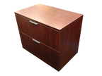 Office Source Mahogany Laminate 2 Drawer Lateral File - 22"D x 35 1/2"W x 29 1/2"H.