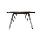 Beveled Edge Conference Table With White Metal Oblique Legs - 4' x 10'