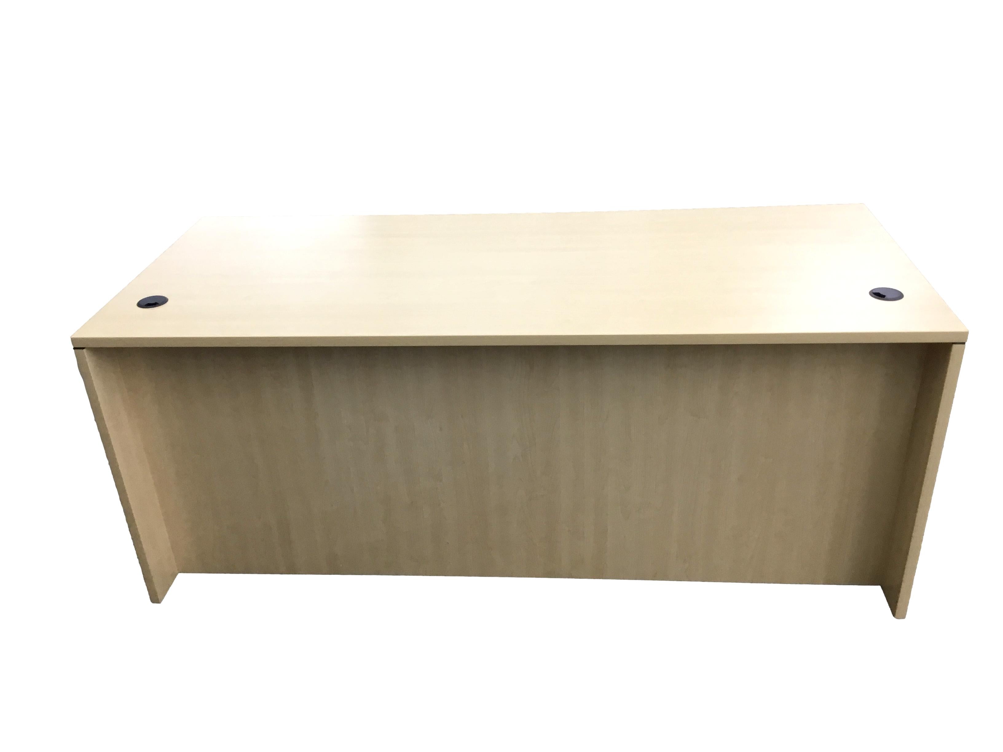 Office Source Maple Straight Desk With Three Drawer Pedestal File - 30"D x 71"W
