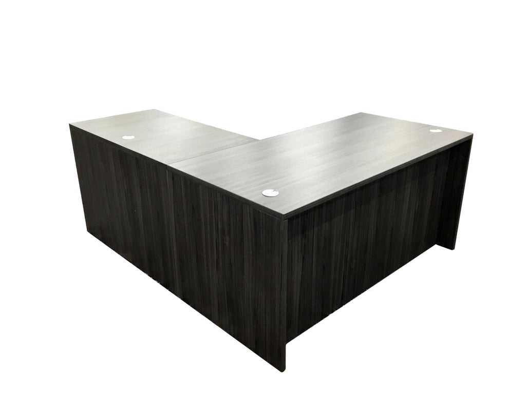 Office Source Coastal Gray L-Shape Desk Pedestal File - 60" x 72"