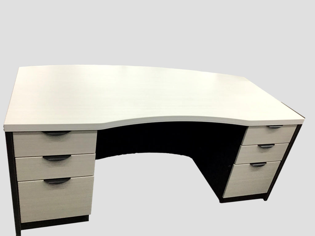 Candex Manhattan Custom Office Suite Arctic White and Gray Storm - Desk