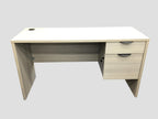 Candex - Gray Likatre Straight Desk With A Hanging Right Hand Pedestal - 20"D x 54"W