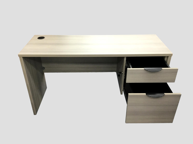 Candex - Gray Likatre Straight Desk With A Hanging Right Hand Pedestal - 20"D x 54"W