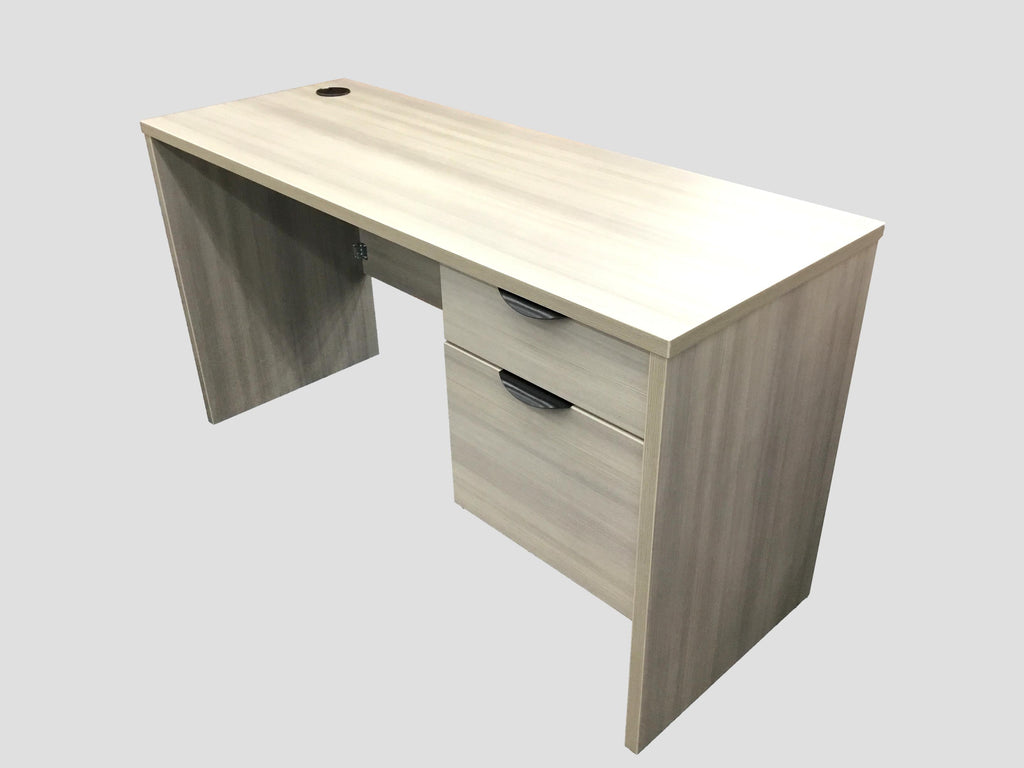 Candex - Gray Likatre Straight Desk With A Hanging Right Hand Pedestal - 20"D x 54"W