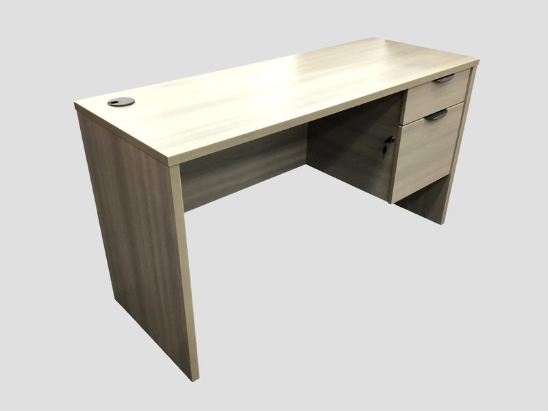 Candex - Gray Likatre Straight Desk With A Hanging Right Hand Pedestal - 20"D x 54"W