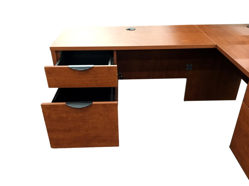 Candex - Rum Cherry L Shape Desk - 54" x 62"